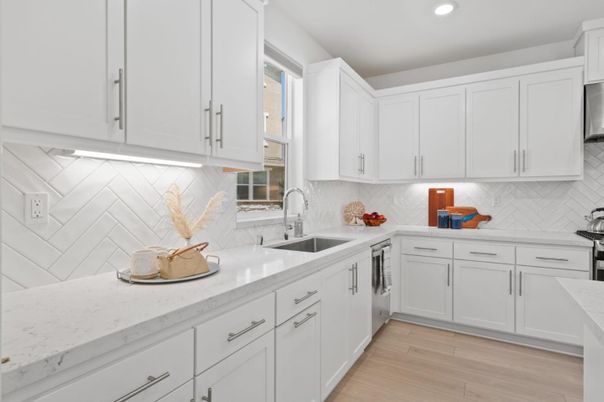 Interior, Kitchen, Recessed Lighting, Wood Texture Flooring