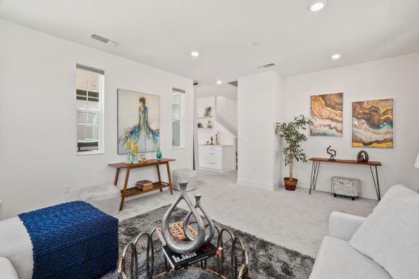 Interior, Living room, Recessed Lighting