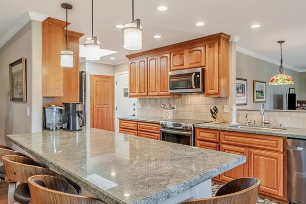 Interior, Kitchen, Pendant Lights, Recessed Lighting, Stainless Steel Appliances