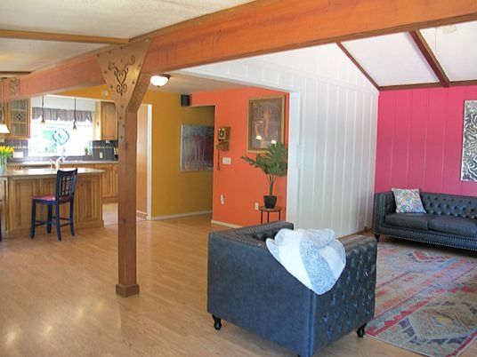 Interior, Kitchen, Pendant Lights, Wood Texture Flooring