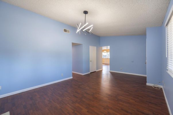 Empty room, Interior, Pendant Lights, Wood Texture Flooring