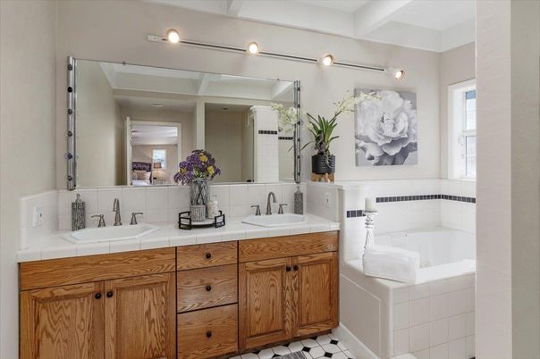 Bathroom, Dual Sink Vanities, Interior, Tile Countertops