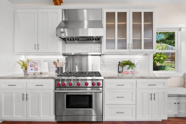 Interior, Kitchen, Stainless Steel Appliances, Wood Texture Flooring