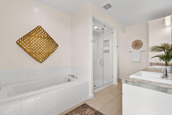 Bathroom, Dual Sink Vanities, Glass Shower, Interior