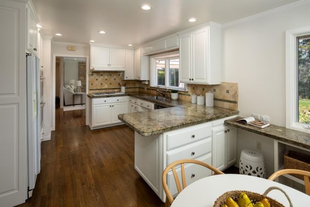 Interior, Kitchen, Recessed Lighting, Wood Texture Flooring