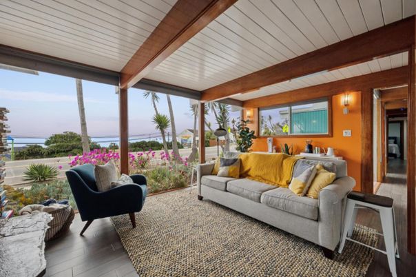 Interior, Living room, Water, Wooden Beams, Wood Texture Flooring