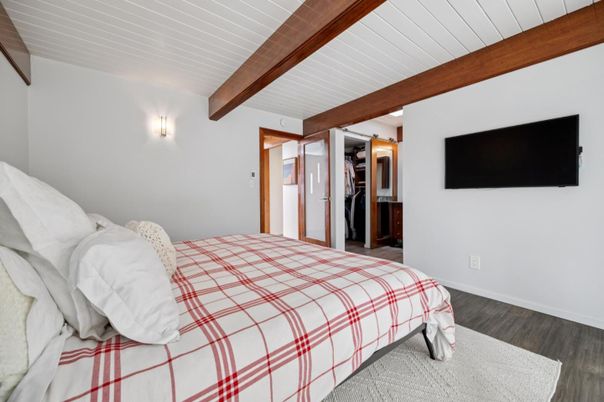 Bedroom, Interior, Wooden Beams, Wood Texture Flooring