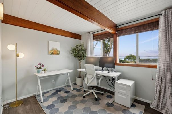 Home Office, Interior, Wooden Beams, Wood Texture Flooring