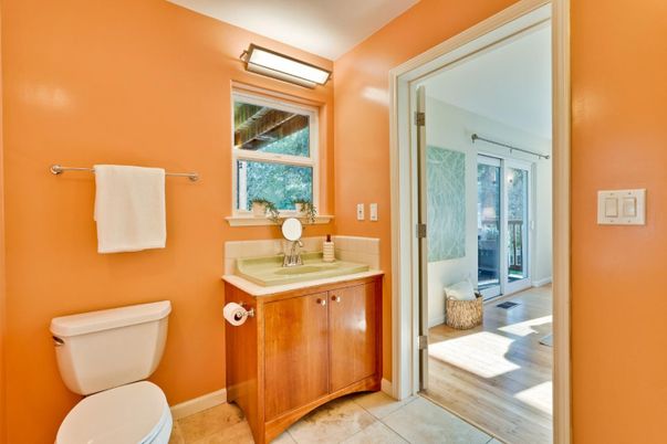 Bathroom, Glass Shower, Interior, Wood Texture Flooring