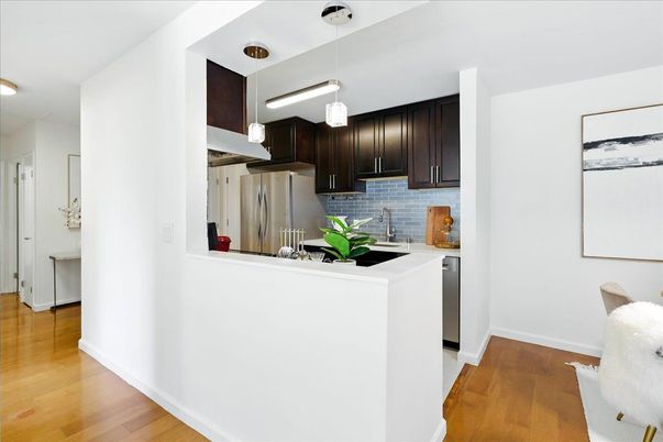 Interior, Kitchen, Pendant Lights, Wood Texture Flooring