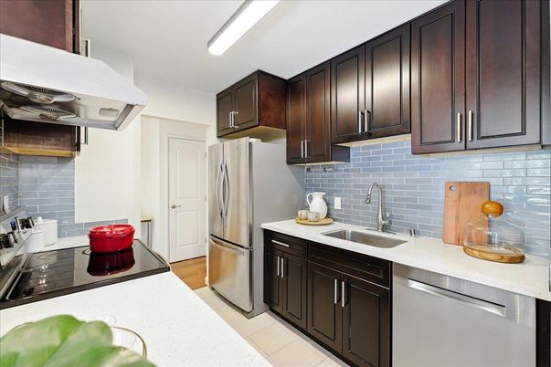Interior, Kitchen, Stainless Steel Appliances, Wood Texture Flooring