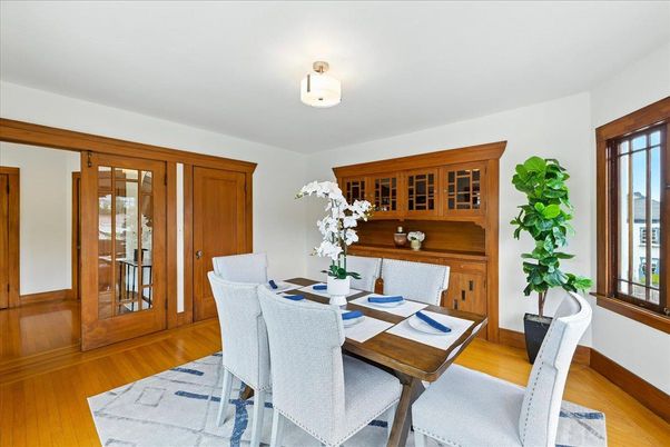 Dining room, Interior, Wood Texture Flooring