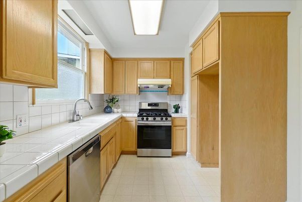 Interior, Kitchen, Stainless Steel Appliances, Tile Countertops