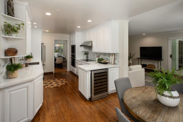 Interior, Kitchen, Recessed Lighting, Wood Texture Flooring