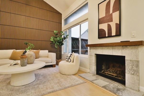 Fireplace, Interior, Wood Texture Flooring