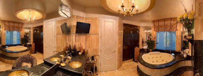Bathroom, Chandelier, Interior