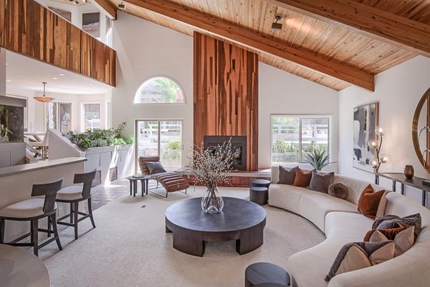 Fireplace, Interior, Living room, Pendant Lights, Wooden Beams, Wooden Ceilings