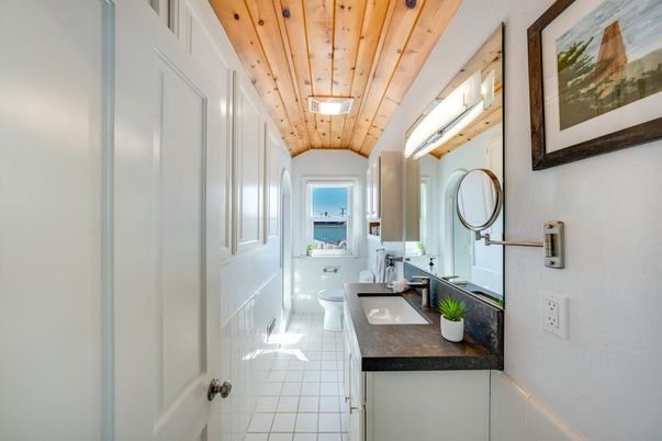 Bathroom, Dual Sink Vanities, Interior, Wooden Ceilings