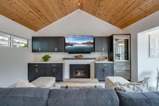 Fireplace, Interior, Living room, Wooden Ceilings