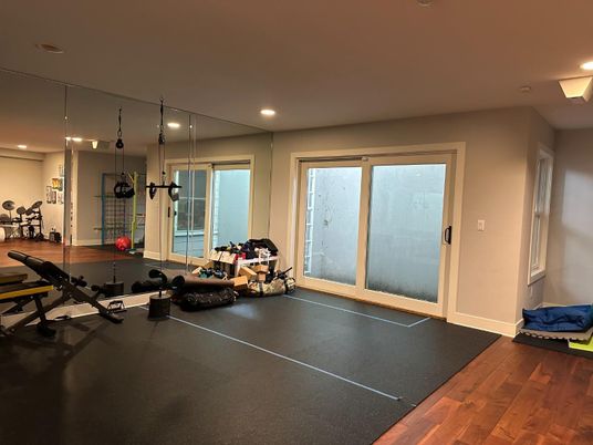 Fitness Equipment, Interior, Recessed Lighting, Wood Texture Flooring