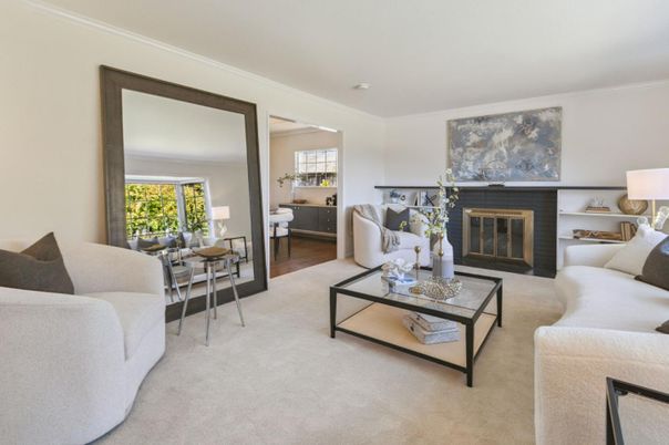 Dining room, Fireplace, Interior, Living room