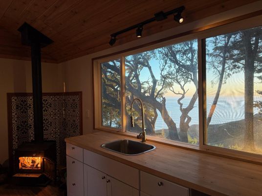 Fireplace, Interior, Water, Wooden Ceilings