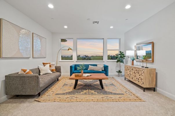 Interior, Living room, Recessed Lighting