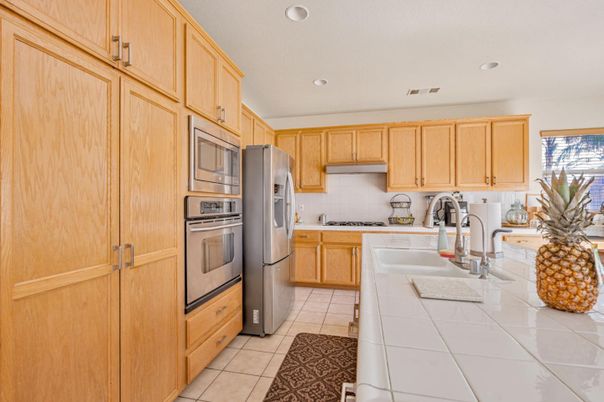 Interior, Kitchen, Recessed Lighting, Tile Countertops