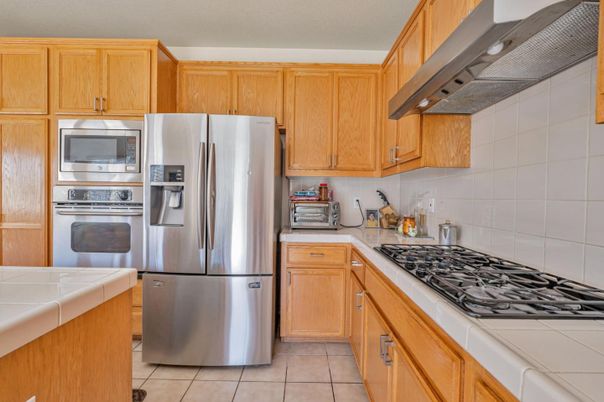 Interior, Kitchen, Stainless Steel Appliances, Tile Countertops