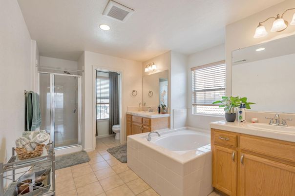 Bathroom, Glass Shower, Interior, Recessed Lighting, Tile Countertops