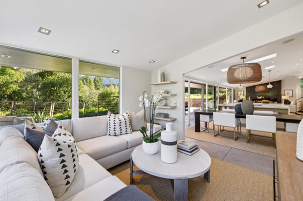 Dining room, Interior, Kitchen, Living room, Pendant Lights, Recessed Lighting