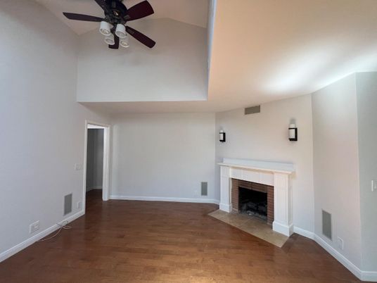 Empty room, Fireplace, Interior, Wood Texture Flooring