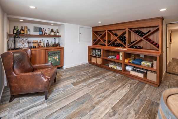 Interior, Recessed Lighting, Wine Storage, Wood Texture Flooring