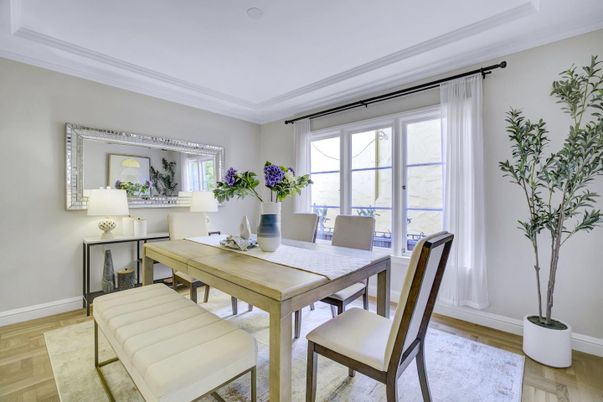 Dining room, Interior, Wood Texture Flooring