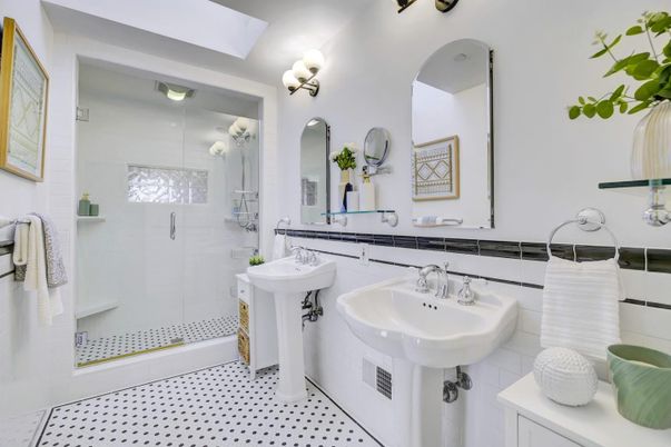 Bathroom, Dual Sink Vanities, Glass Shower, Interior