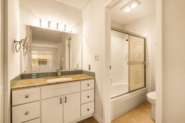 Bathroom, Glass Shower, Interior, Wood Texture Flooring