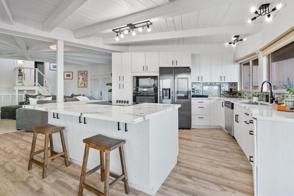 Interior, Kitchen, Stainless Steel Appliances, Wood Texture Flooring