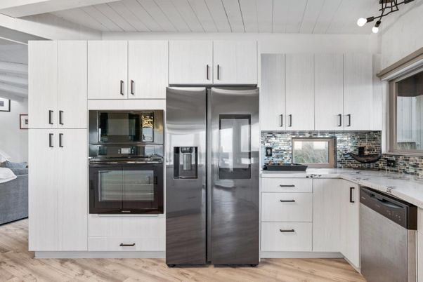 Interior, Kitchen, Stainless Steel Appliances, Wood Texture Flooring