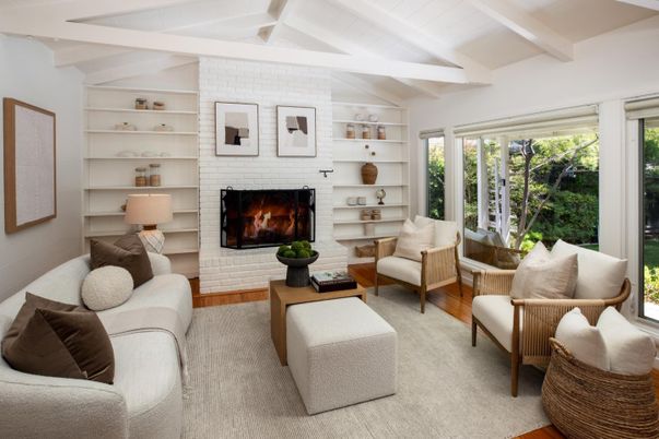 Fireplace, Interior, Living room, Stone Walls