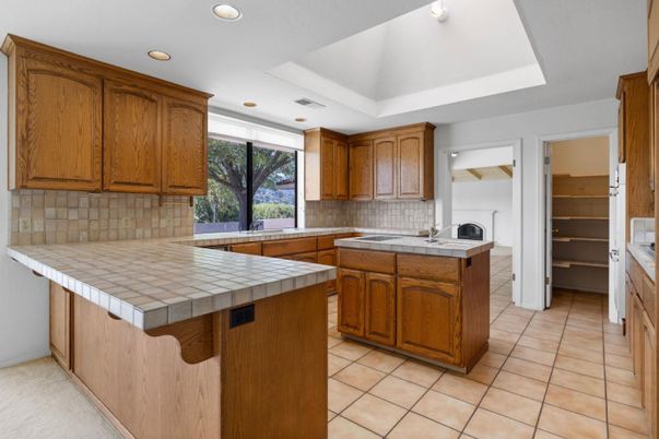 Interior, Kitchen, Recessed Lighting, Tile Countertops