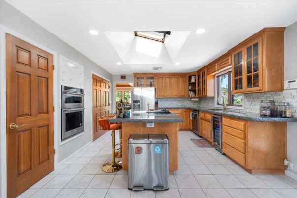 Interior, Kitchen, Marble, Recessed Lighting, Stainless Steel Appliances