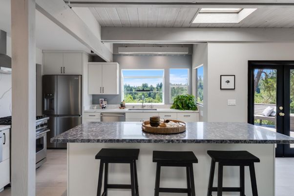 Interior, Kitchen, Stainless Steel Appliances, Wood Texture Flooring