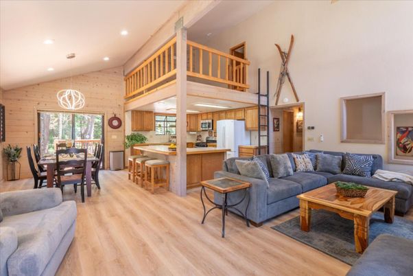 Dining room, Interior, Kitchen, Living room, Pendant Lights, Recessed Lighting, Wood Texture Flooring, Wooden Walls