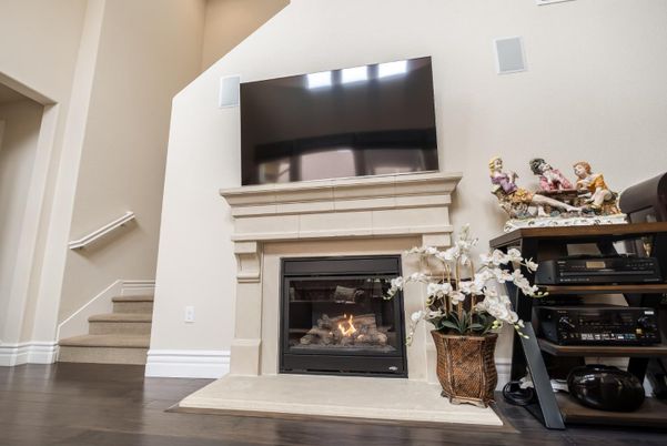 Fireplace, Interior, Wood Texture Flooring