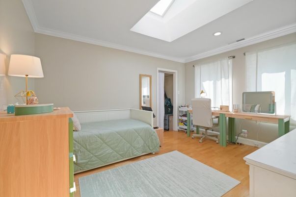 Bedroom, Home Office, Interior, Recessed Lighting, Wood Texture Flooring