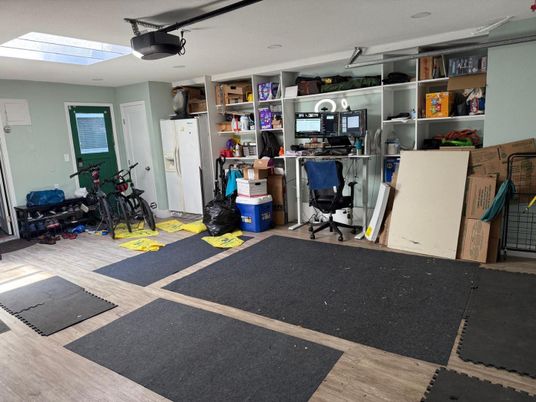 Fitness Equipment, Home Office, Interior, Wood Texture Flooring