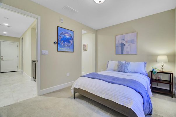 Bedroom, Interior, Marble, Recessed Lighting