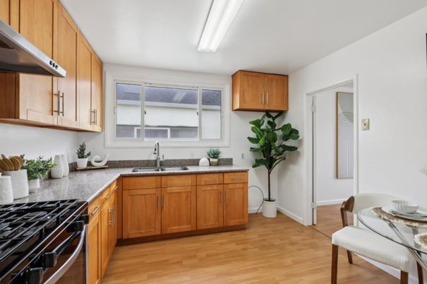 Interior, Kitchen, Wood Texture Flooring