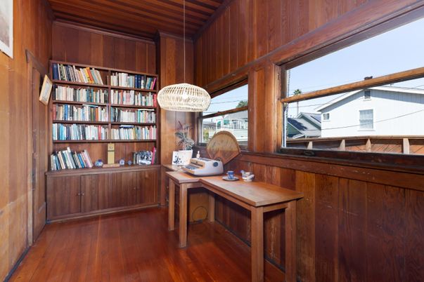 Home Office, Interior, Wooden Ceilings, Wood Texture Flooring, Wooden Walls