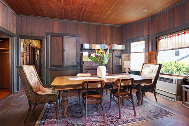 Dining room, Interior, Wooden Ceilings, Wood Texture Flooring, Wooden Walls